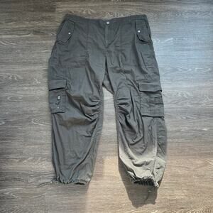 Abercrombie & Fitch Green Baggy Cargo Pants XXL Y2K Style Paratrooper Streetwear